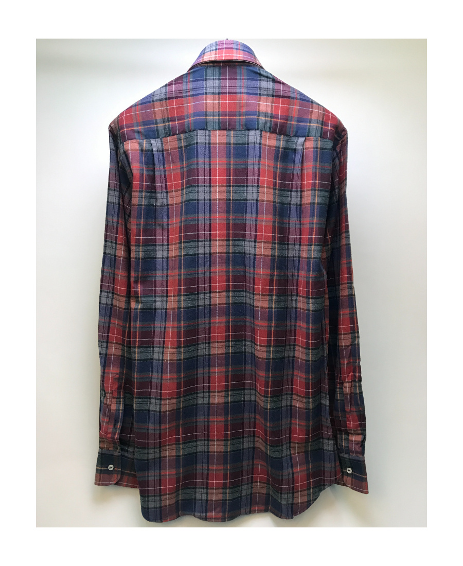 Shop Paul & Shark Lapel Plaid Long-sleeved Shirt In Black