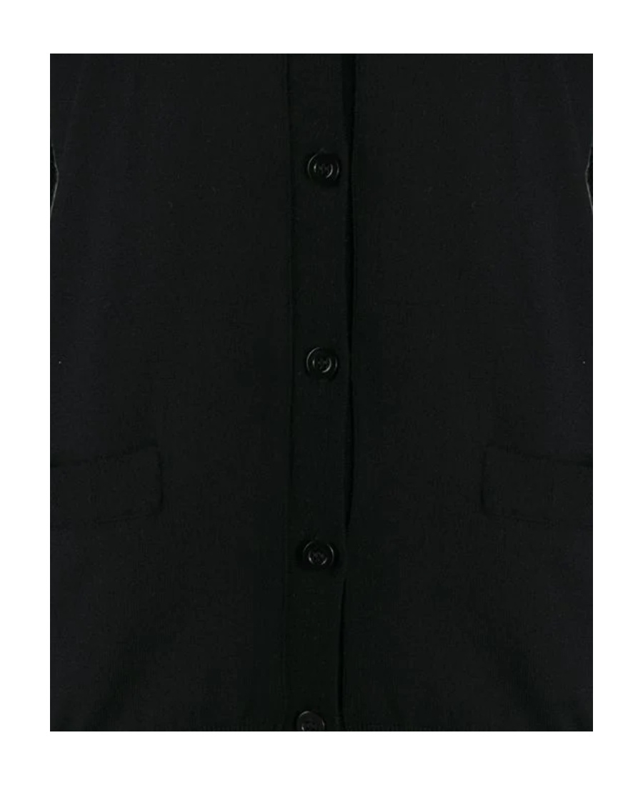 Moschino Teddy Bear Knitted Cardigan In Black