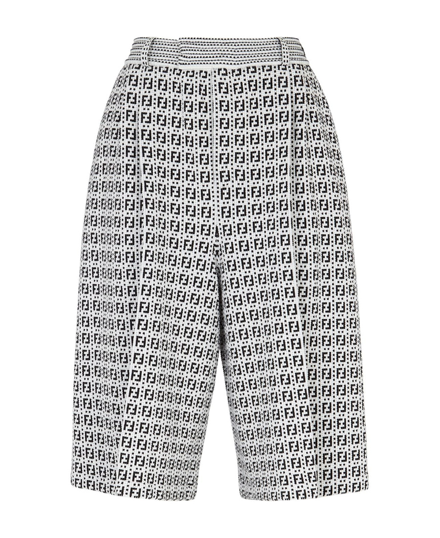 Fendi Ff-motif Satraight-leg Bermuda Shorts In White
