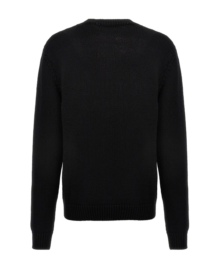 Balmain Jacquard Logo Sweater In Black