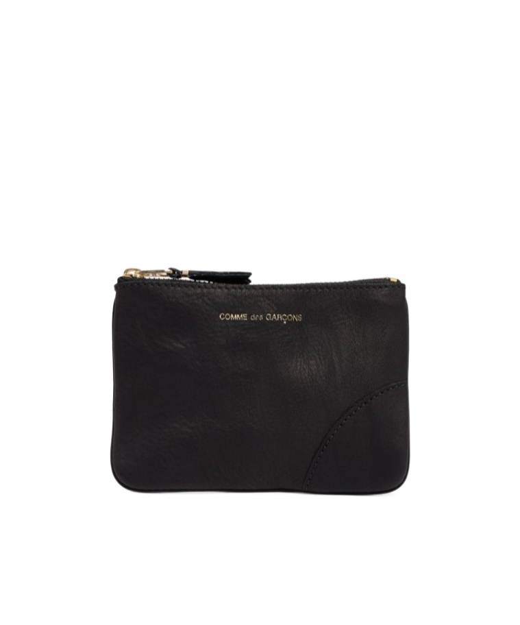 Comme Des Garçons Leather Coin Case With Logo And Zip
