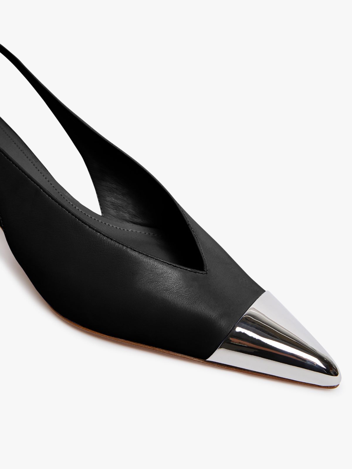 Sportmax Metal Pointed Open-heeled Shoes In Black