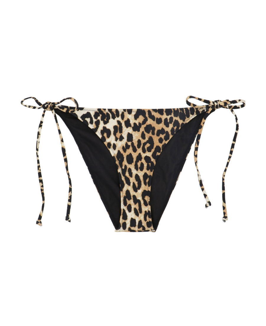 Ganni Leopard-print Bikini Briefs In Black