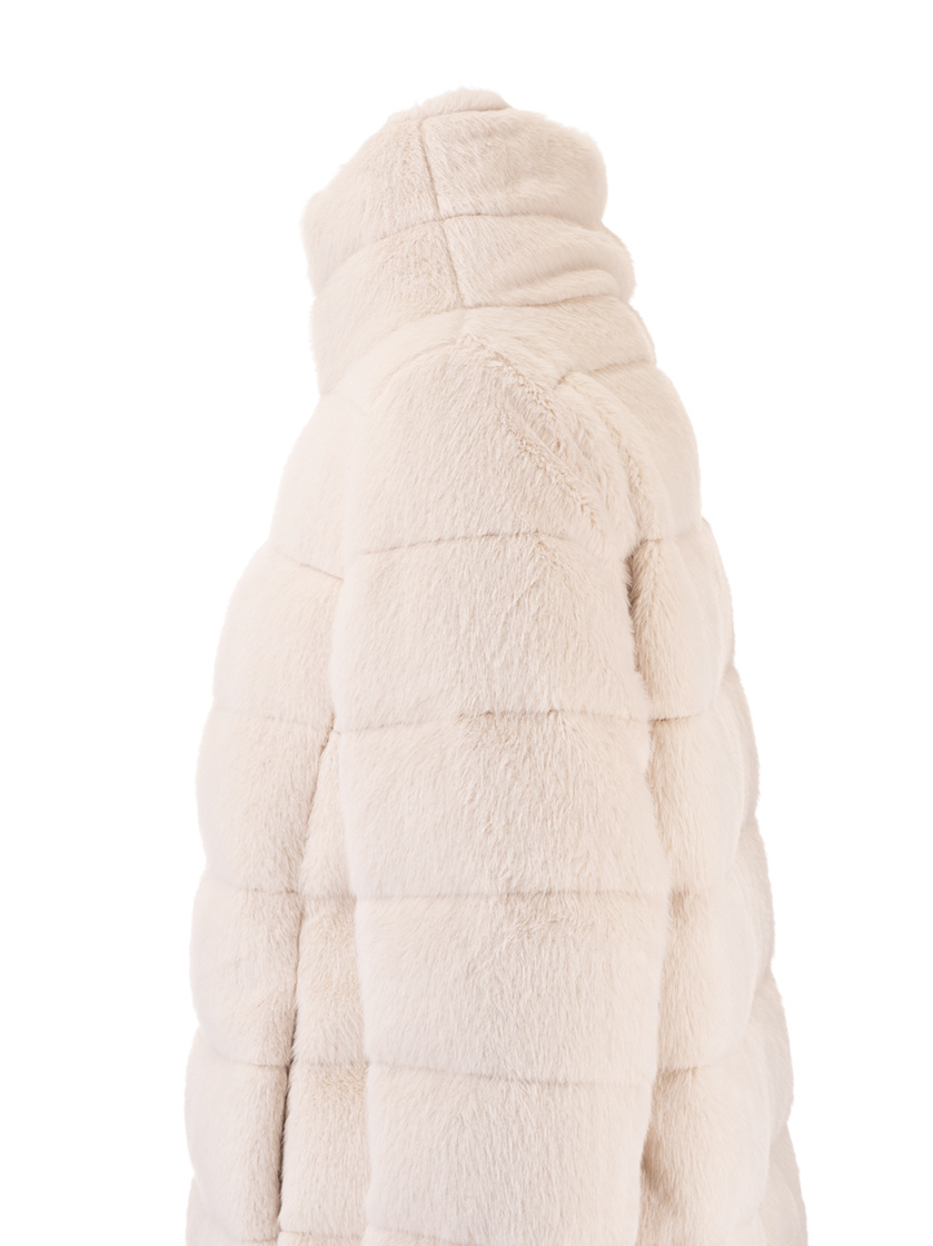 Herno Zip-up Shearling Jacket In White