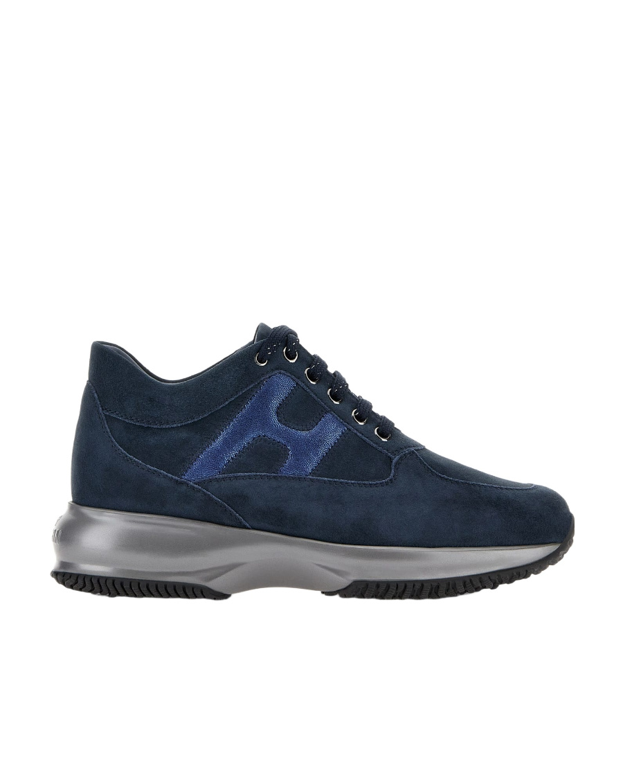 Hogan Interactive Low-top Suede Sneakers In Black