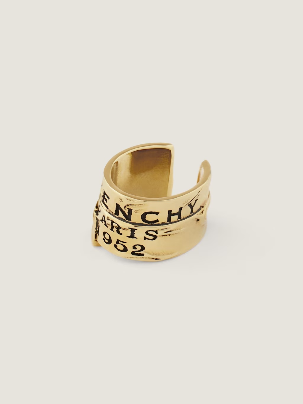 Givenchy Tape Earcuff In Metal And Enamel In Gold