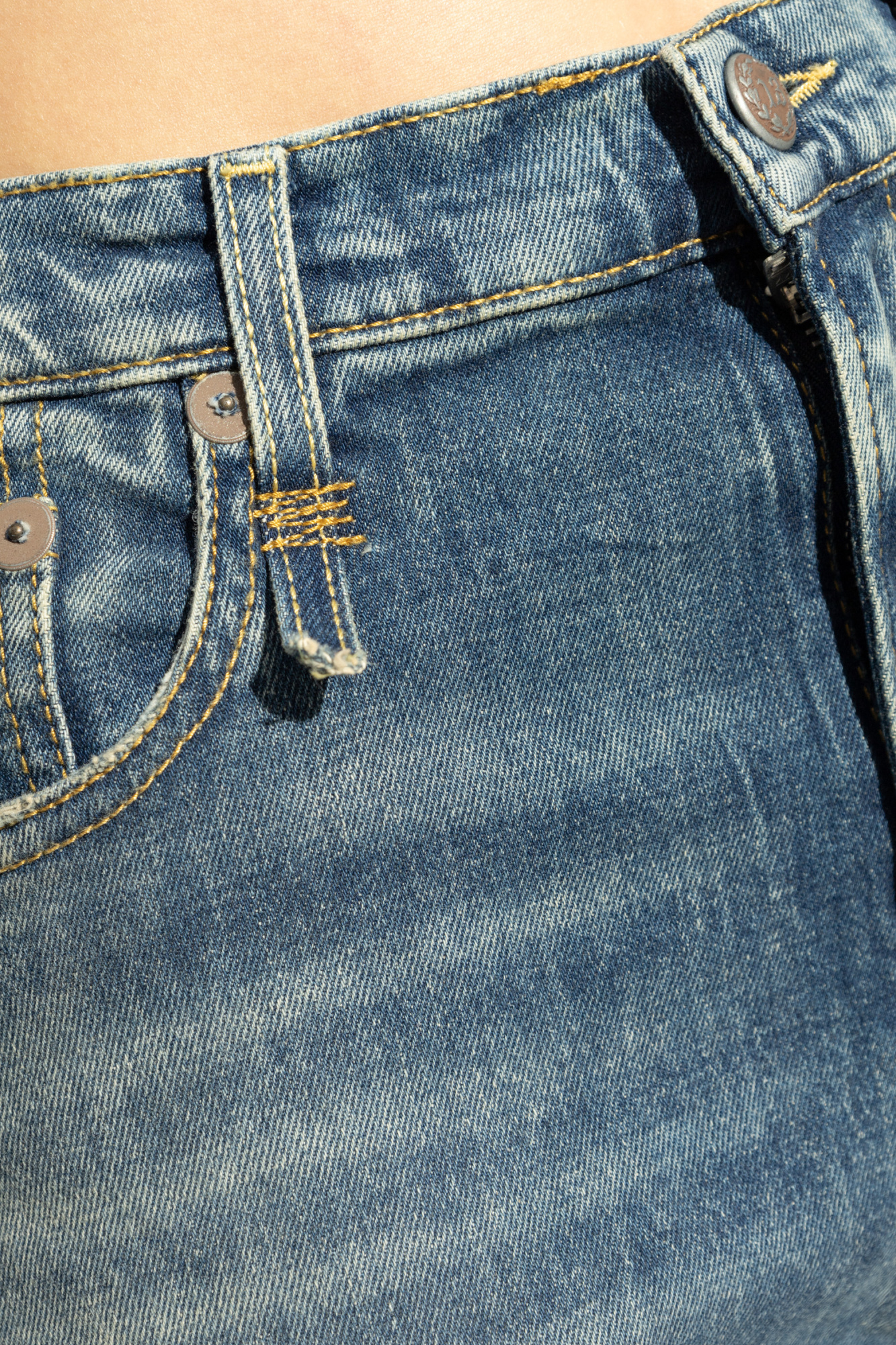 R13 Vintage Effect Jeans In Gray