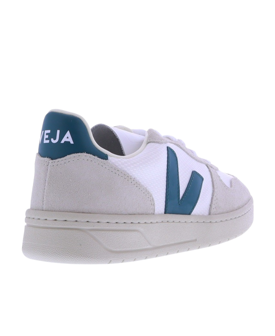 Veja V-10 B-mesh Leather Sneakers In Gray