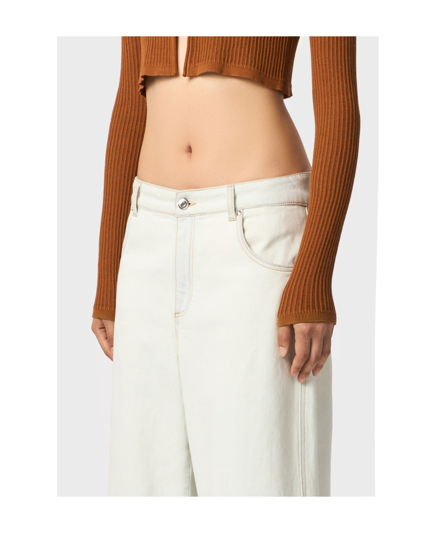 Blumarine Bleach-wash Boyfriend Jeans In White