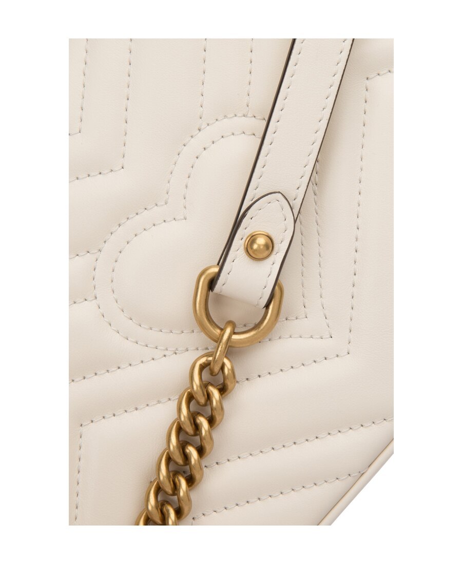 Gucci Gg Marmont Mini Top Handle Bag In White