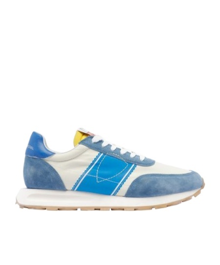Philippe Model Paris Leather And Fabric Sneakers In Blue