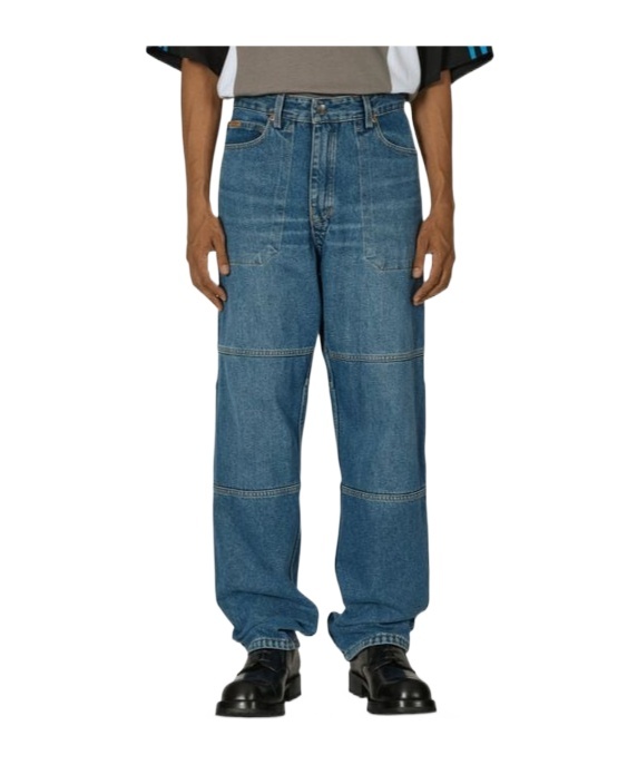 Martine Rose Reversible Camo Jeans In Blue