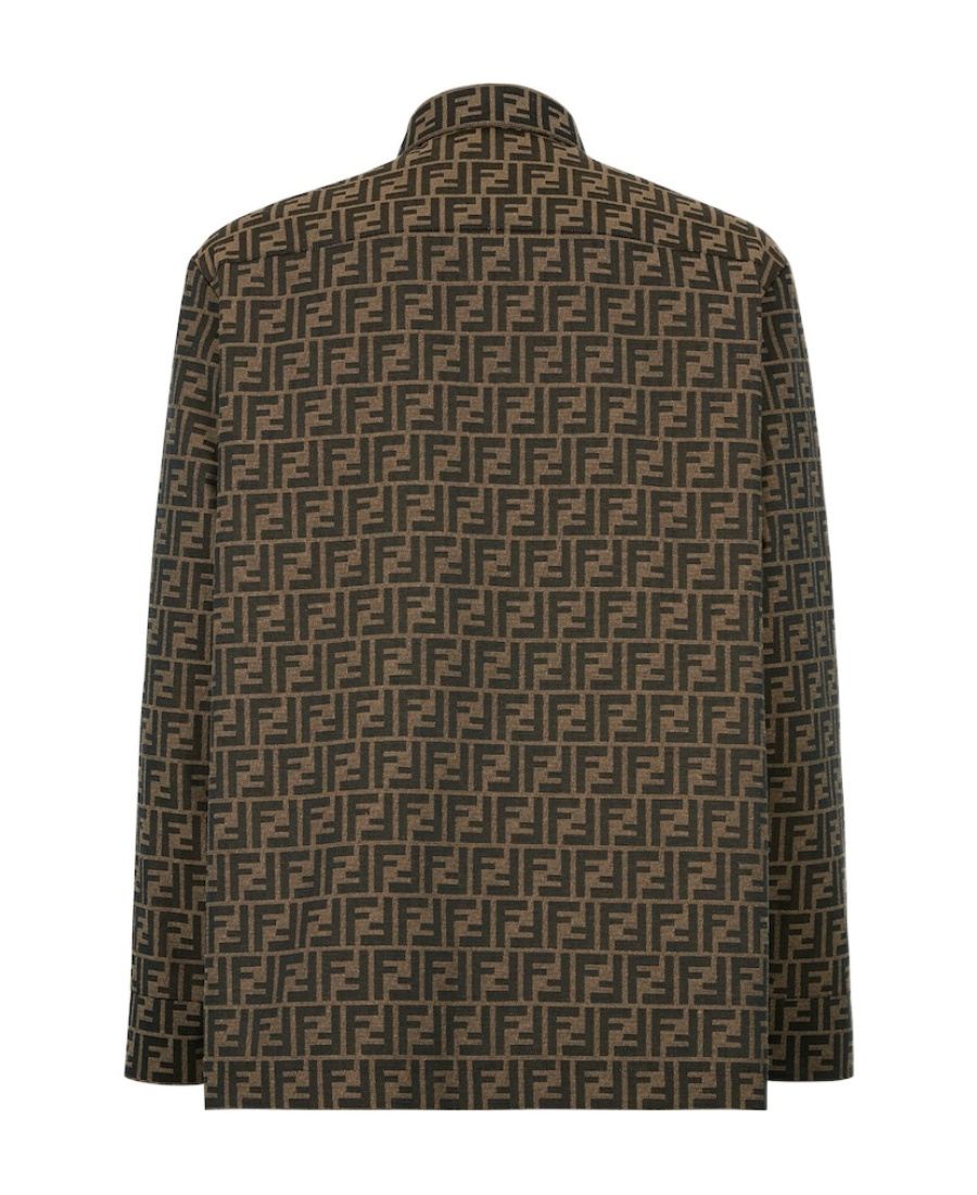 Shop Fendi Brown Fabric Jacket In Green