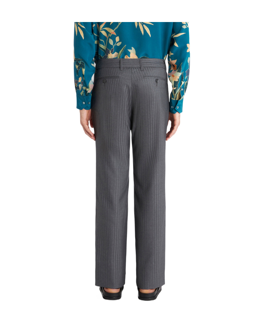 Etro Virgin-wool Straight Leg Trousers In Black