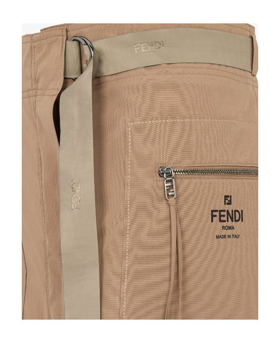 Fendi Brown Cotton Skirt In Brown