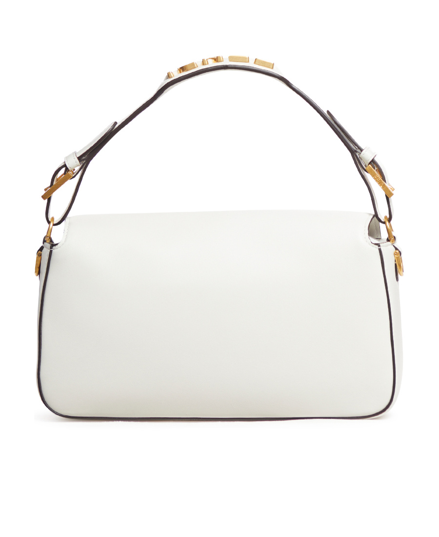 Fendi Baguette Leather Shoulder Bag In White