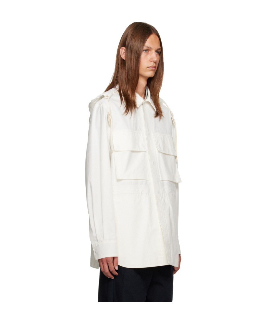Jil Sander White Button Jacket In White