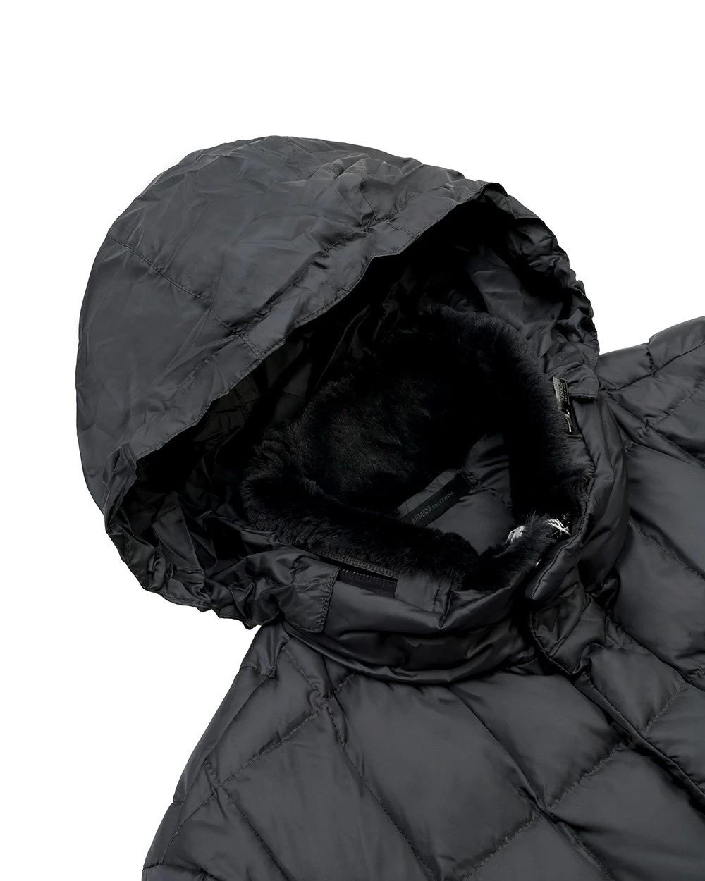ARMANI COLLEZIONI MEDIUM AND LONG STYLE PLAID DOWN JACKET