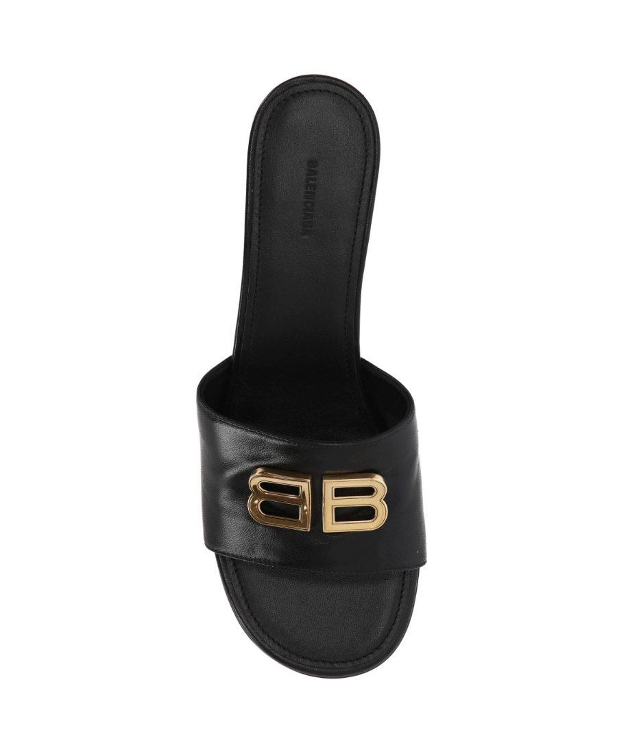 Balenciaga Groupie Medallion Kitten-heel Mules In Black