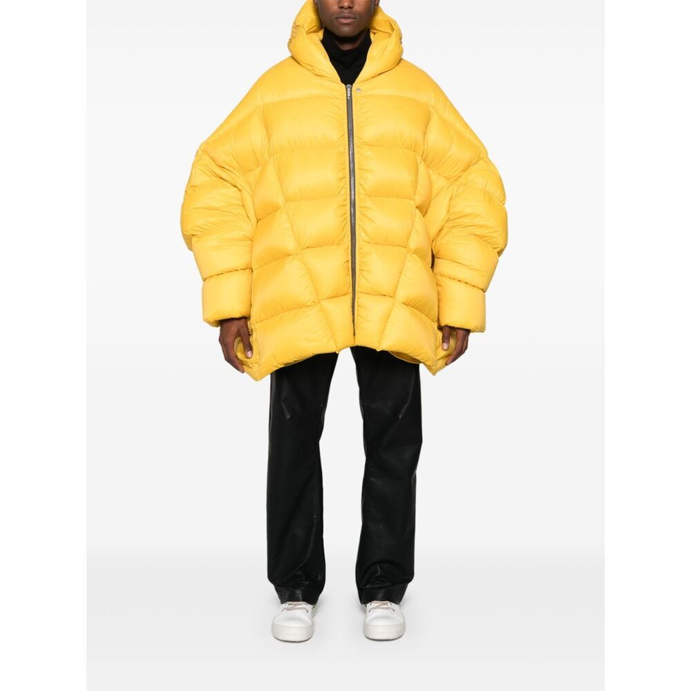 Rick Owens Peter Puffer Coat In Yellow