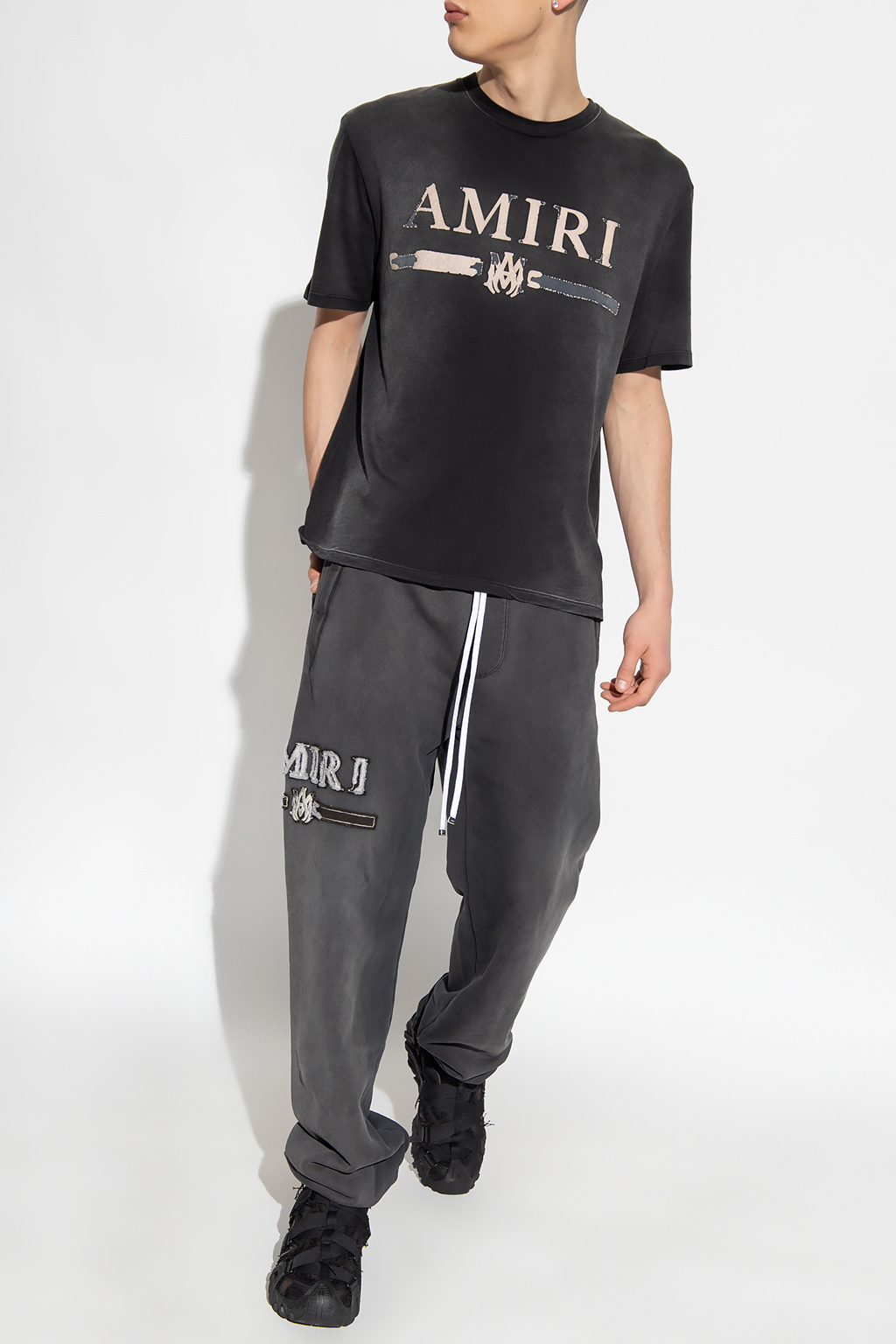 Amiri Logo Patch Drawstring Sweatpants In Black