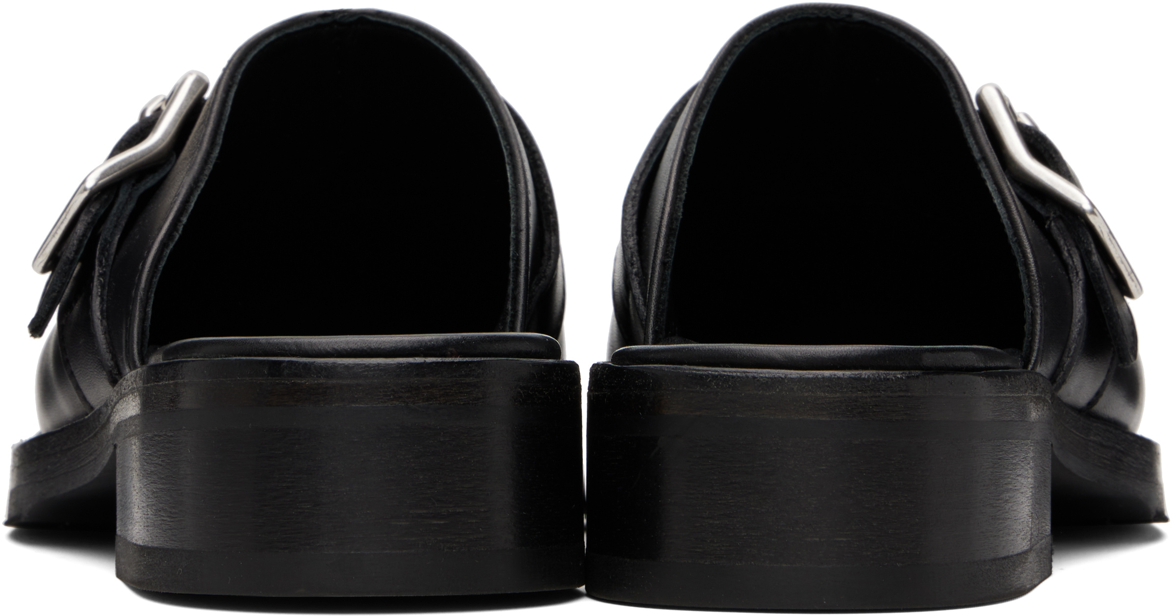 Our Legacy Camion Leather Mule With Buckle In Black