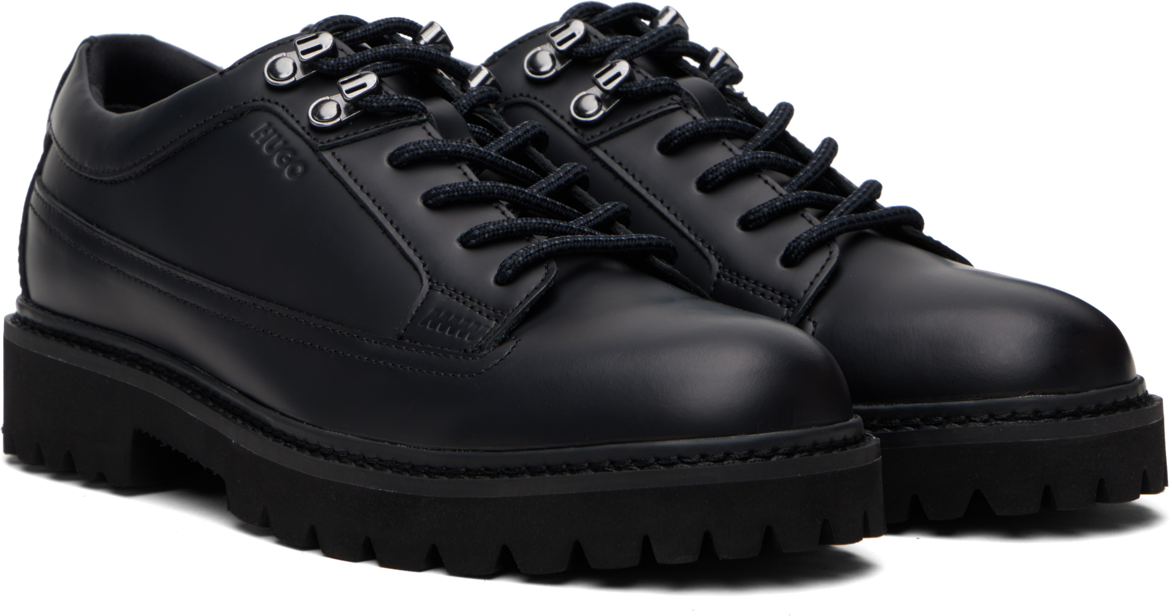 Hugo Boss Lace-up Derby Shoes In Black