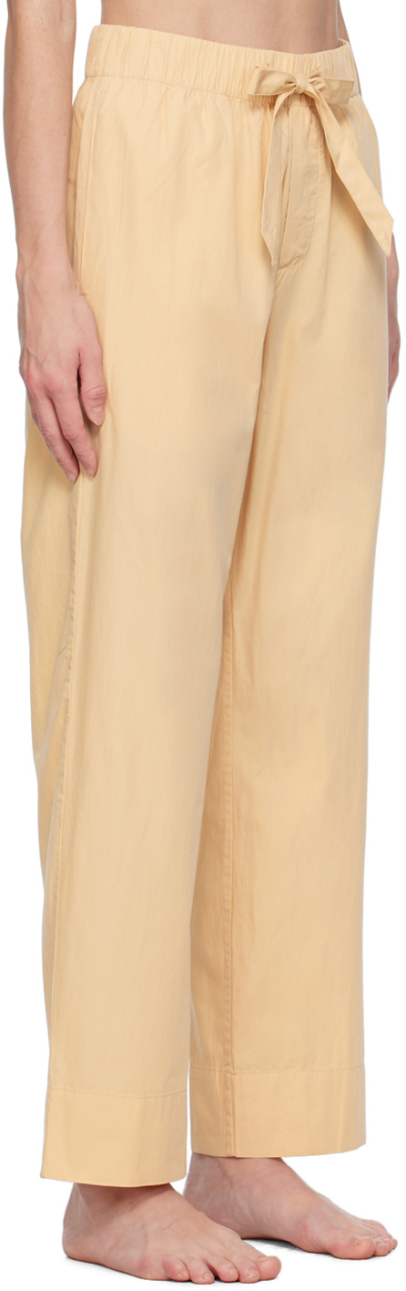 Tekla Beige Organic Cotton Pyjama Pants In Gold