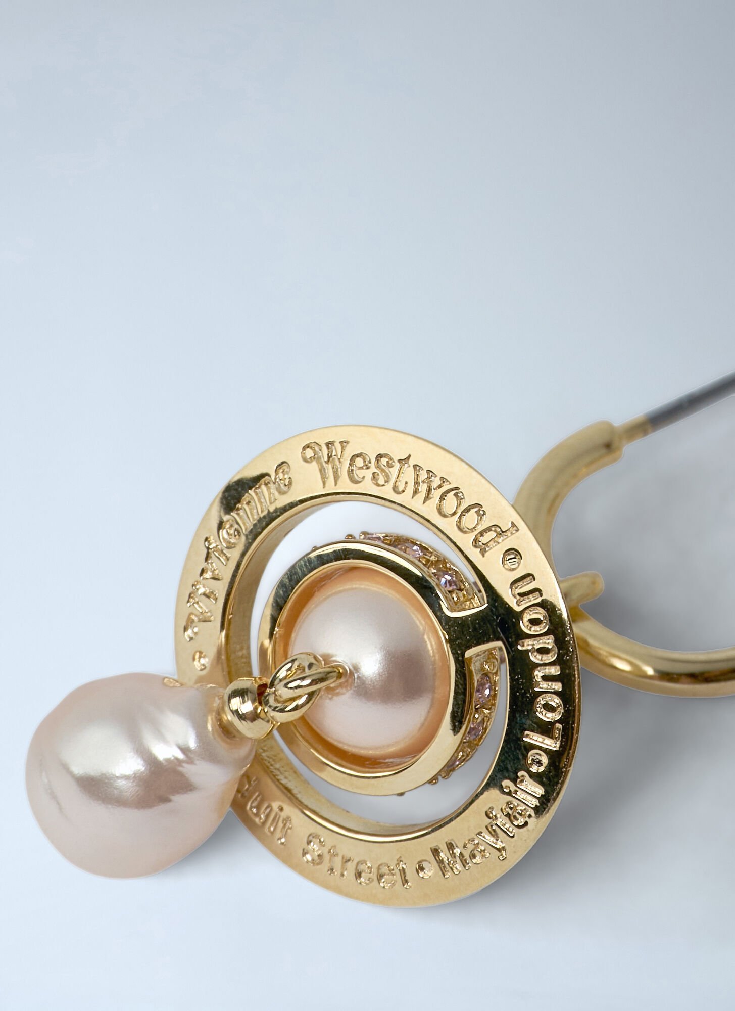 Vivienne Westwood Gold Earrings With Engraved Logo In Gold