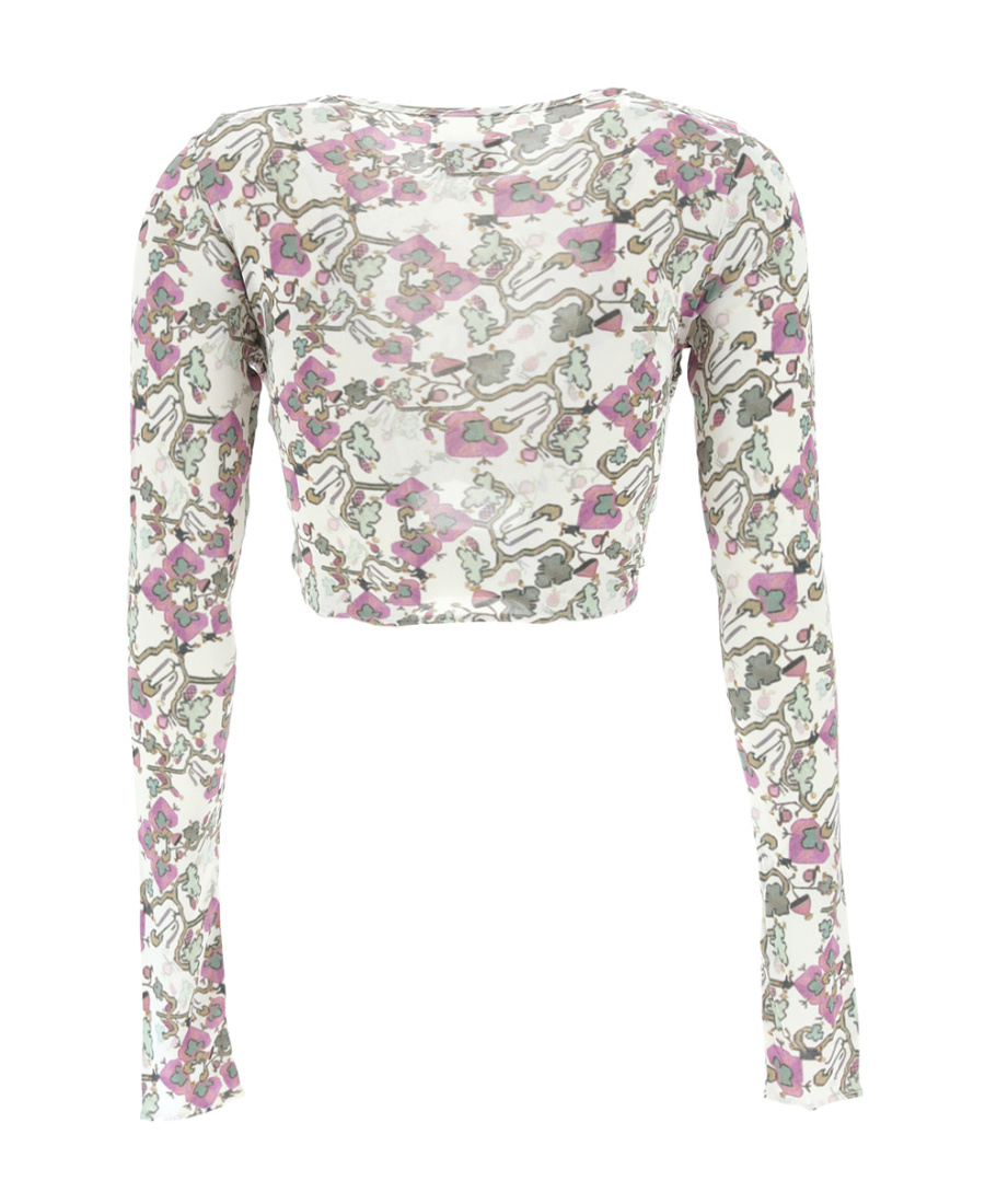 Isabel Marant Graphic-print Cropped Top In White