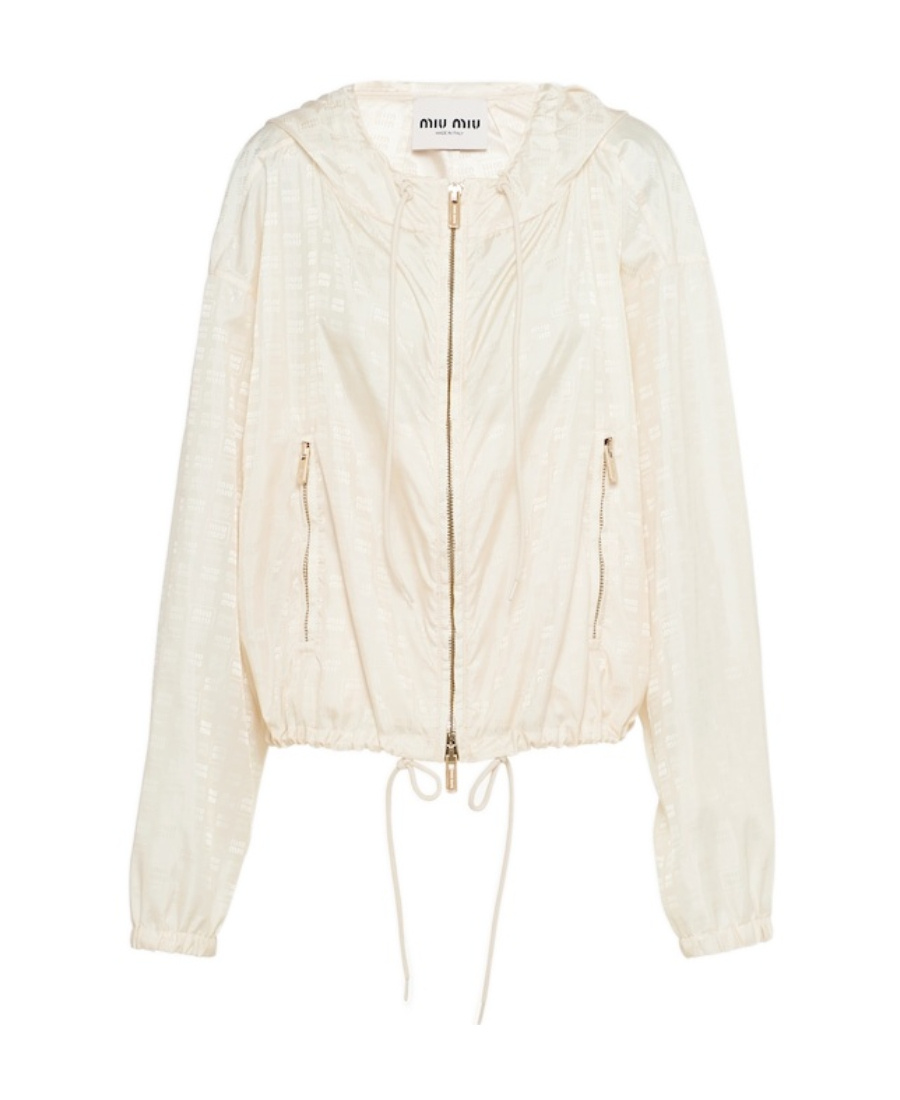 Miu Miu Waistband Casual Jacket In Nude