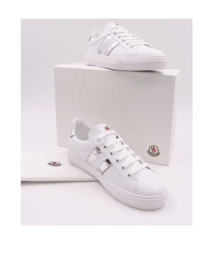 Moncler Contrast-heel Low-top Sneakers In White