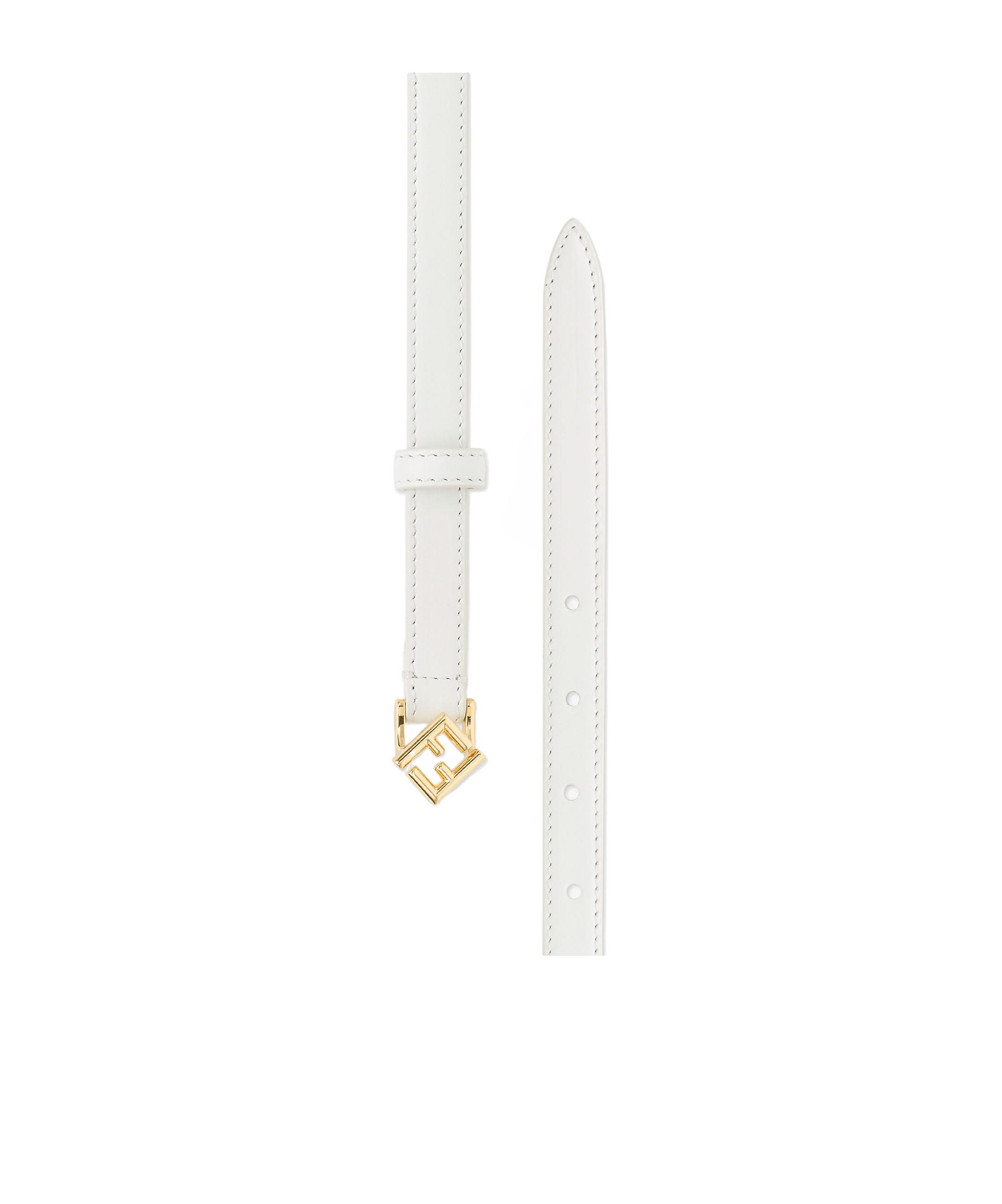 Fendi "ff Diamonds" Belt In White
