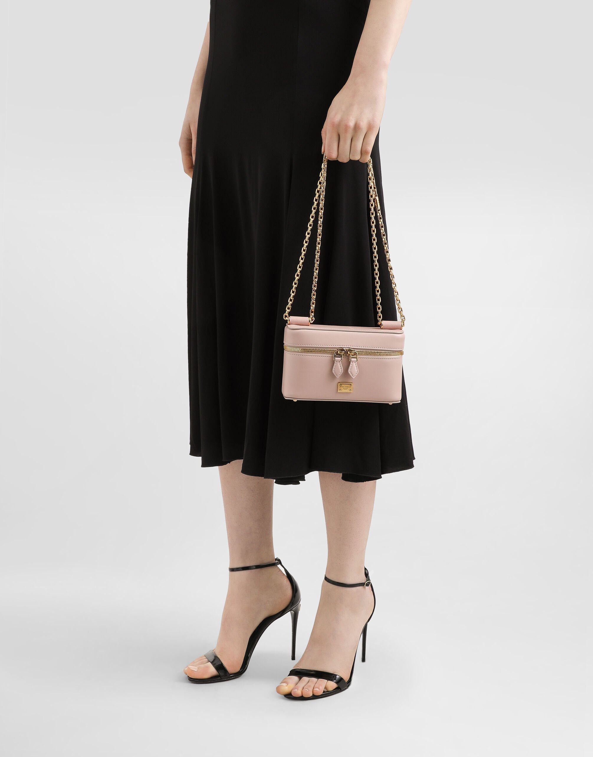Dolce & Gabbana Schultertasche Sicily Small Aus Leder In Nude