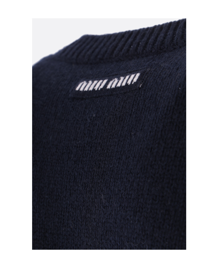 Miu Miu Plain Knit Cashmere Jumper In Black