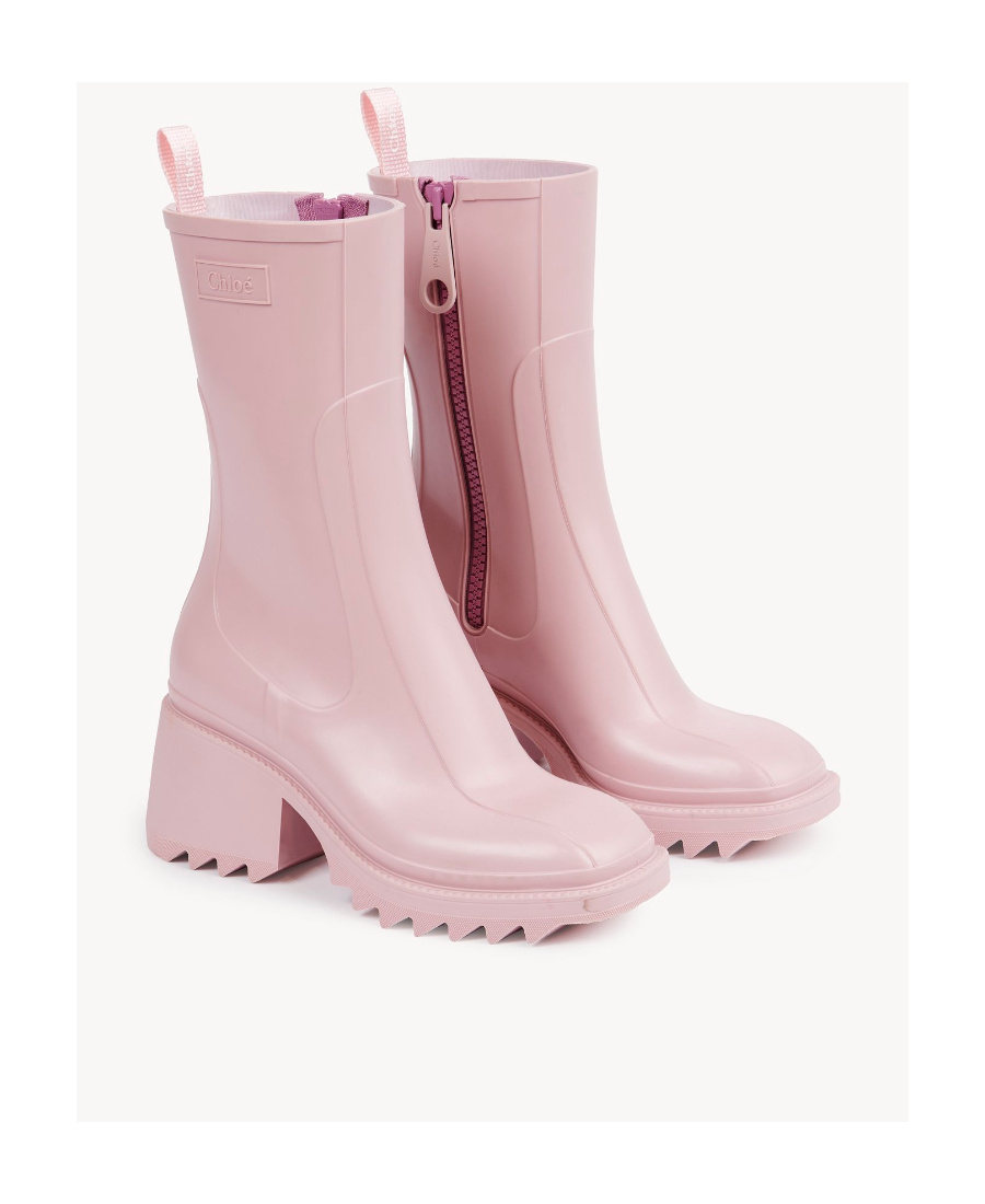 Chloé Short Rain Boots In Pink