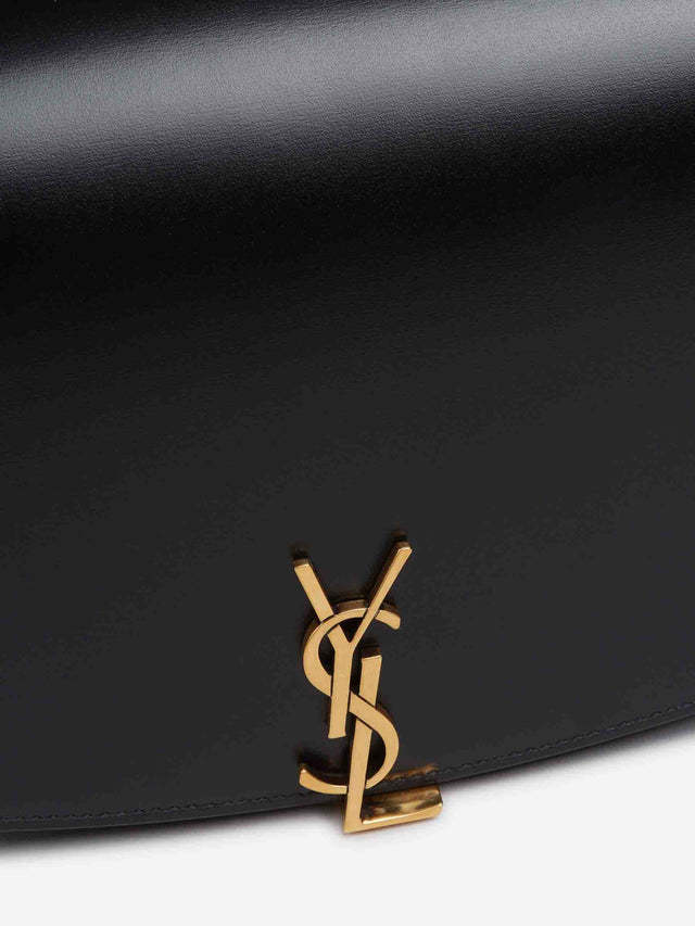 Saint Laurent Ysl Flap Crossbody Bag In Leather In Black