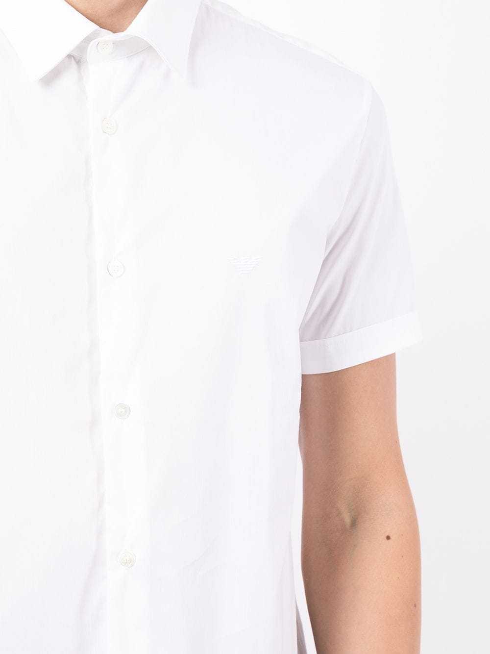 Emporio Armani Camicia Bianca In Jersey Misto Lyocell In White