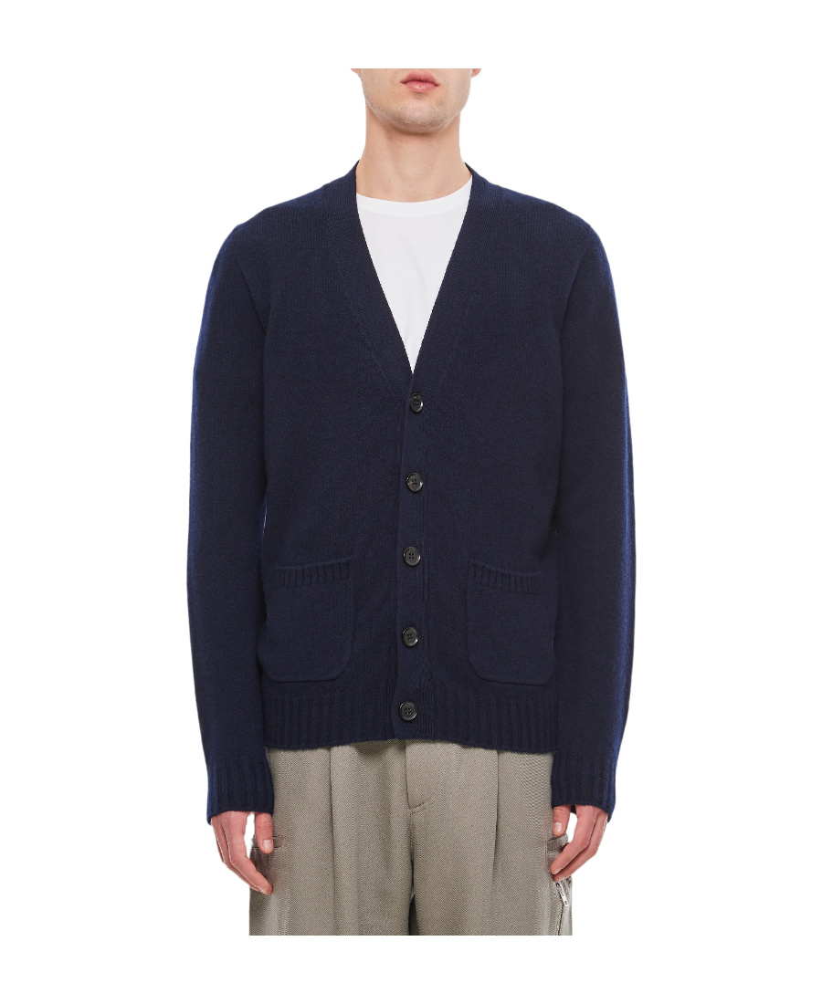 Drumohr Long-sleeved Knitted Cardigan In Black