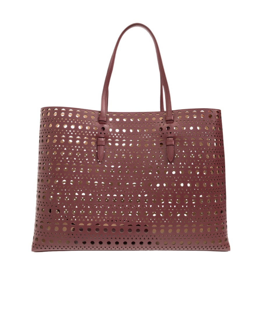 Alaïa Hollowed-out Shoulder Bag In Red