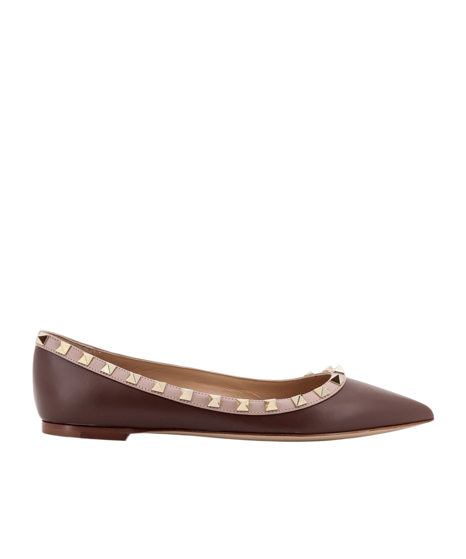 Valentino Garavani Rockstud Pointed Toe Flat Shoes