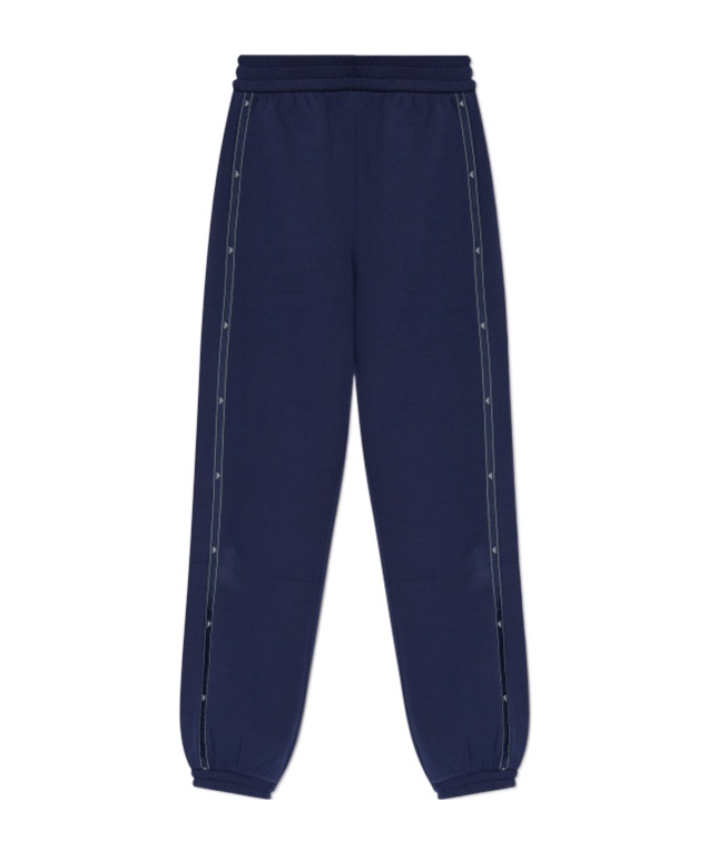 Shop Emporio Armani Logo-detailed Stretch-cotton Track Pants In Blue