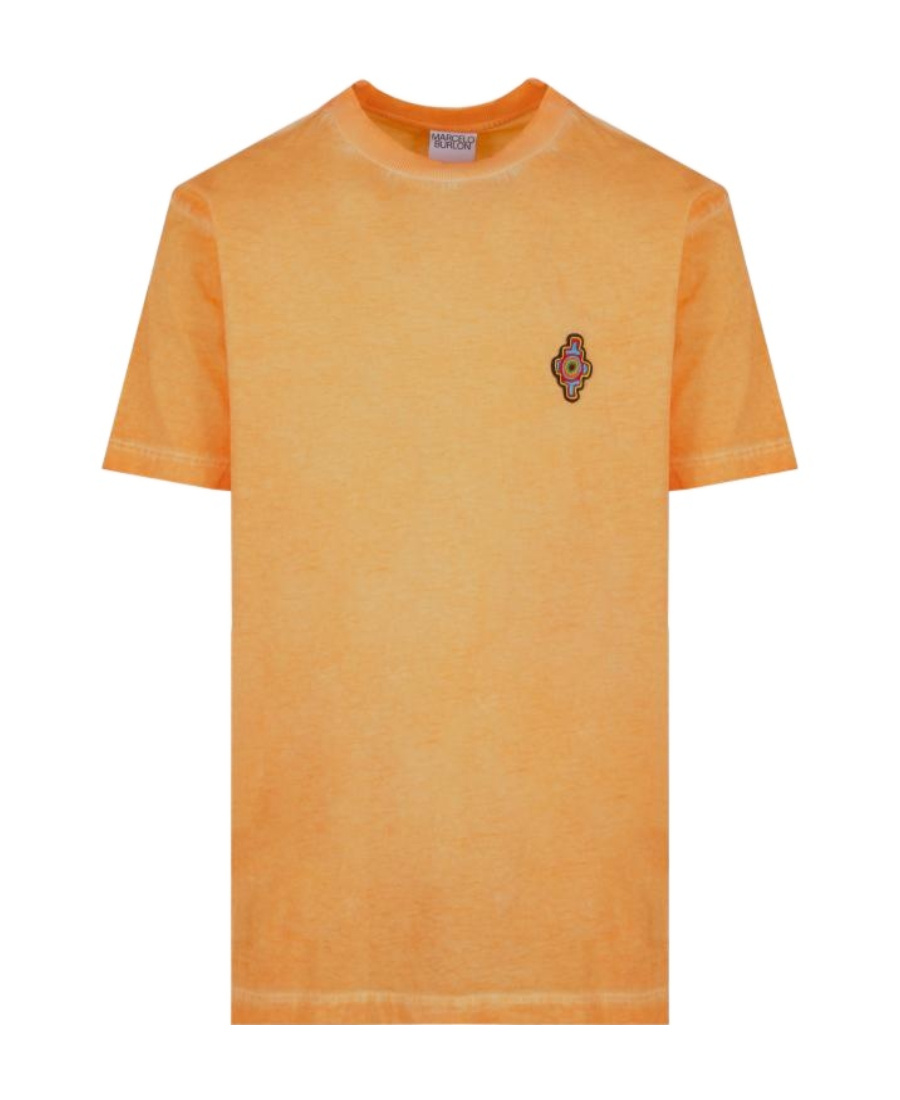 Marcelo Burlon County Of Milan Marcelo Burlon Sunset Cross T Shirt In Yellow