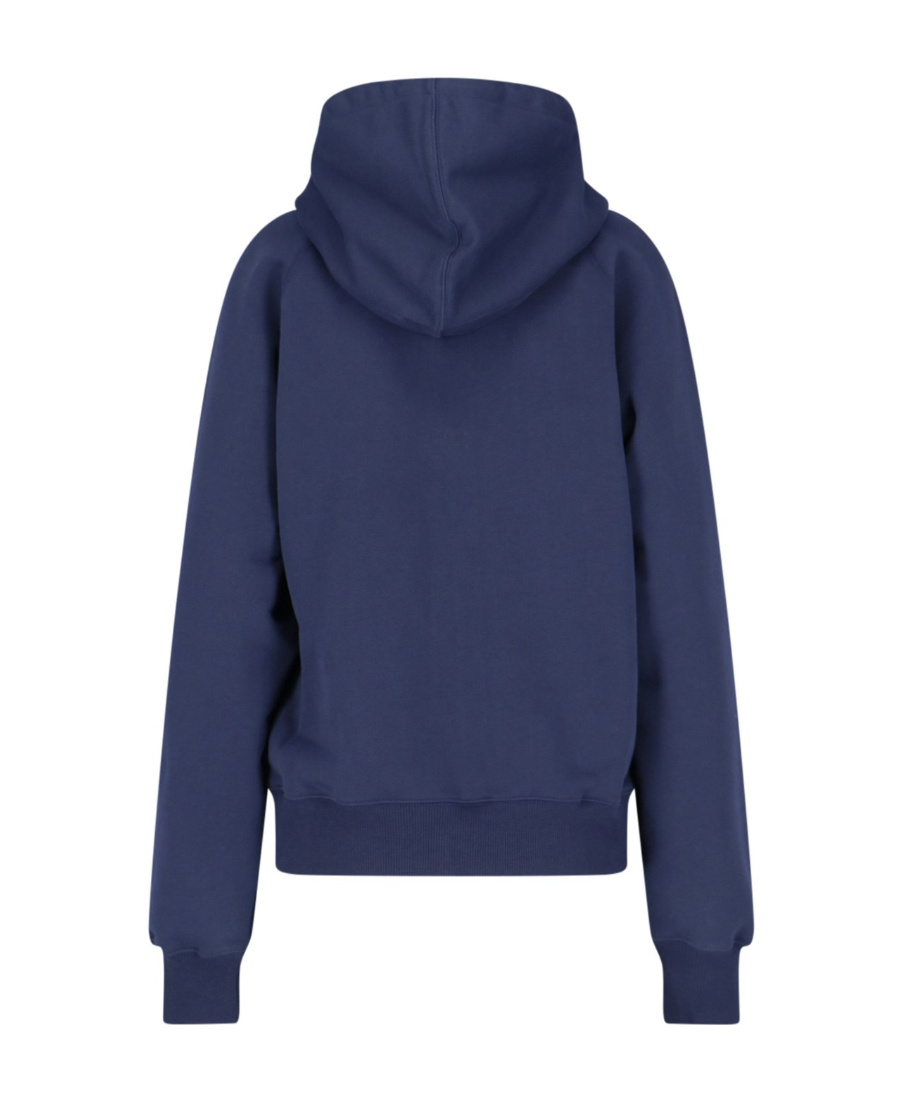 Ami Alexandre Mattiussi Long-sleeved Hooded Sweater In Blue