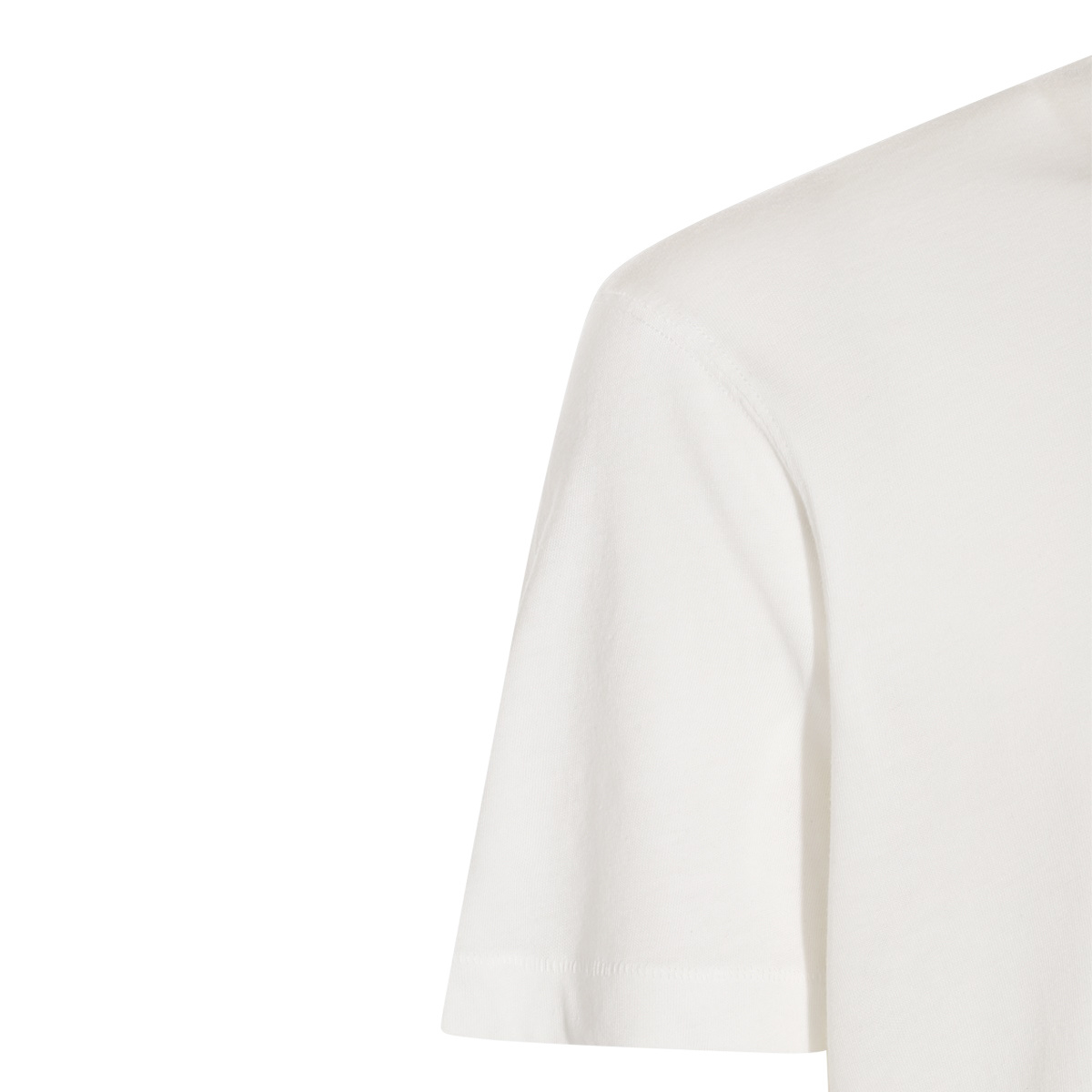 Tom Ford White Crewneck T-shirt With Tf Embroidery In Lyocell And Cotton Blend Man