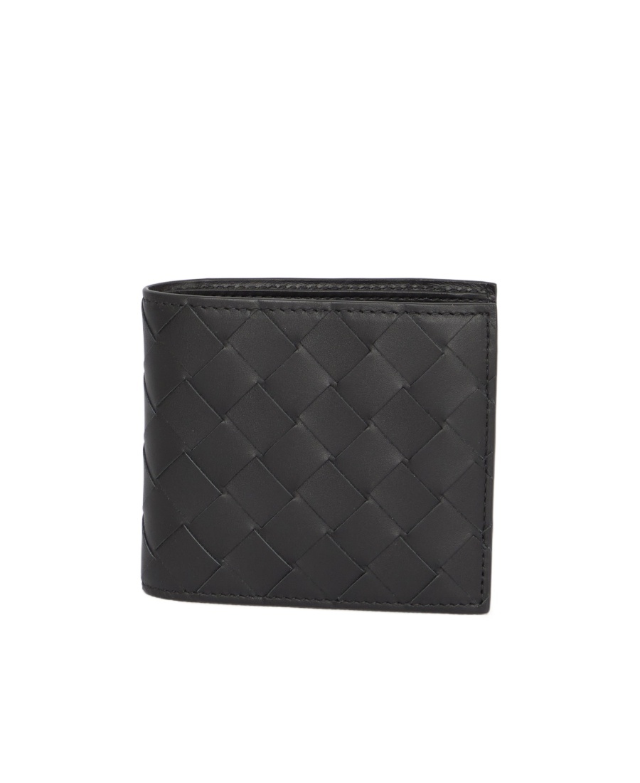 Bottega Veneta Intrecciato Bi-fold Leather Wallet In Black