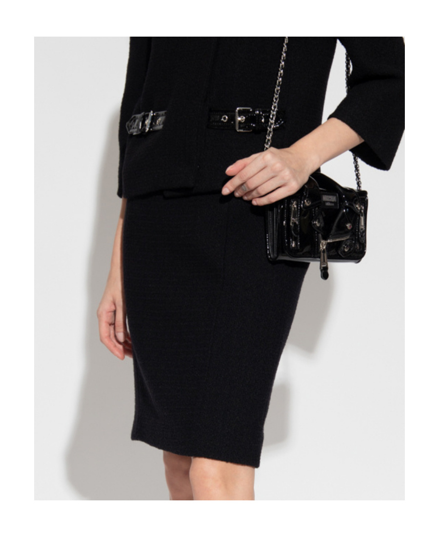 Moschino Skirt With Knee-length And Belt Loops In Black
