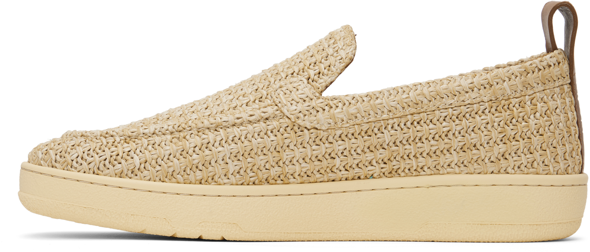 Lanvin Loafers With Pull Tab And Woven Texture In Brown