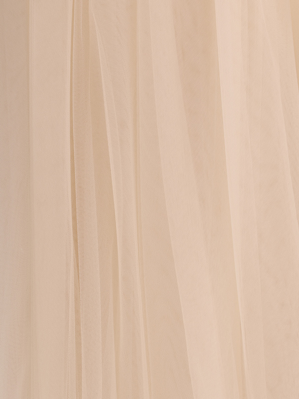 Shop Fabiana Filippi Elasticated Waistband Tulle Midi Skirt In Nude