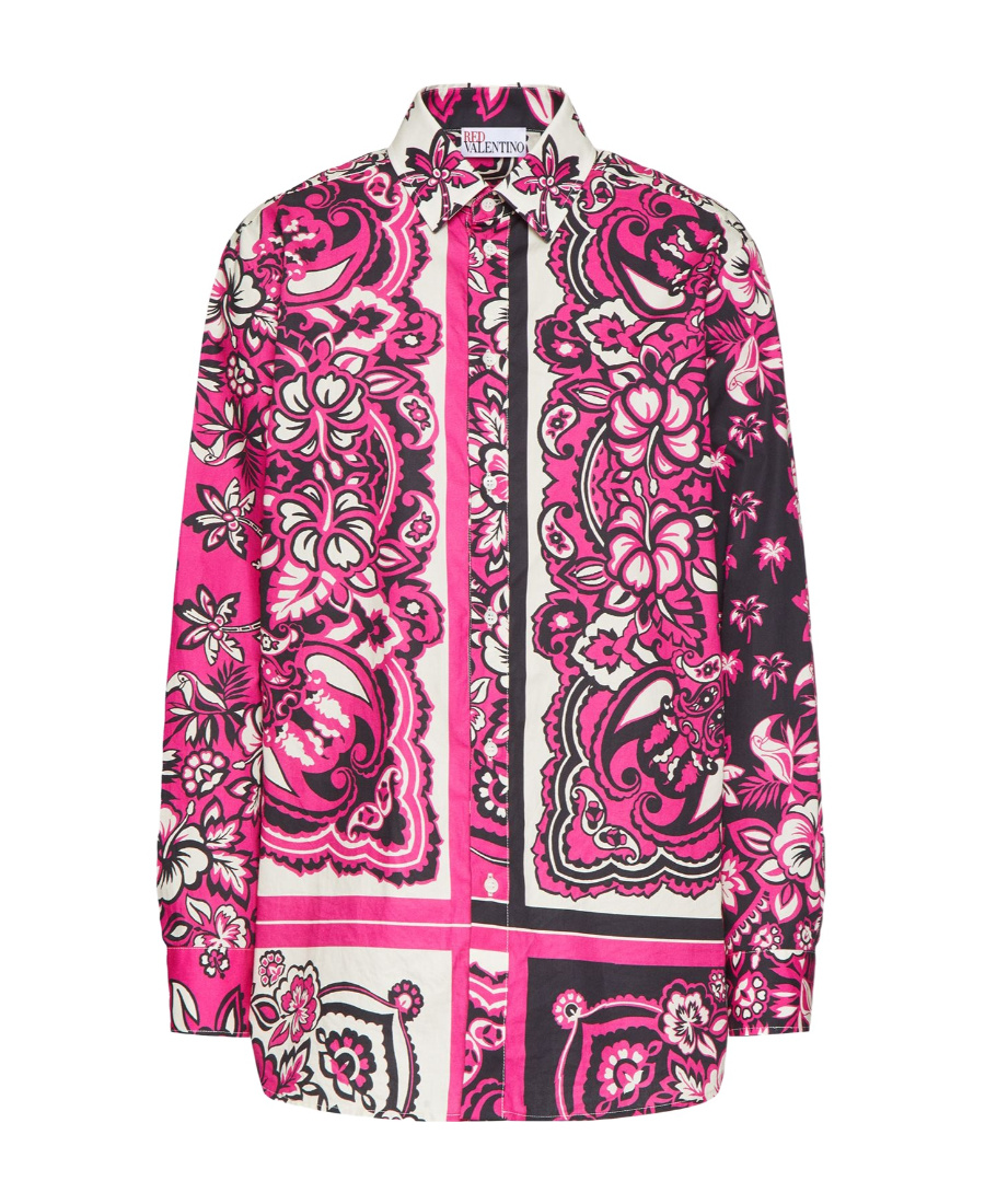 Red Valentino Bandana-print Long-sleeve Shirt In Pink